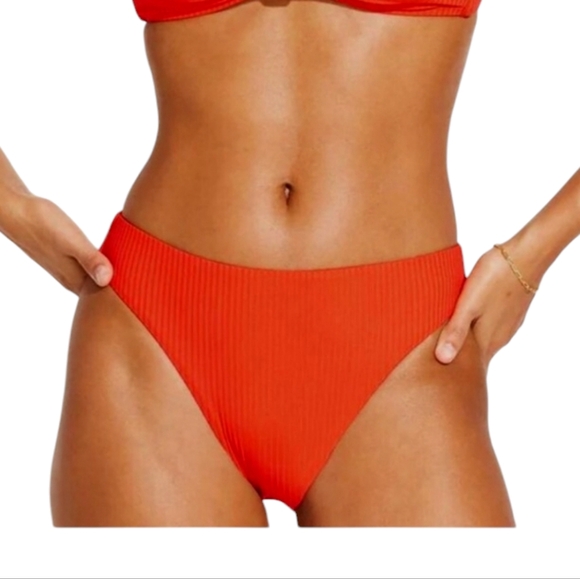 Vitamin A Other - Vitamin A Eco Ribbed Bikini Bottoms Red